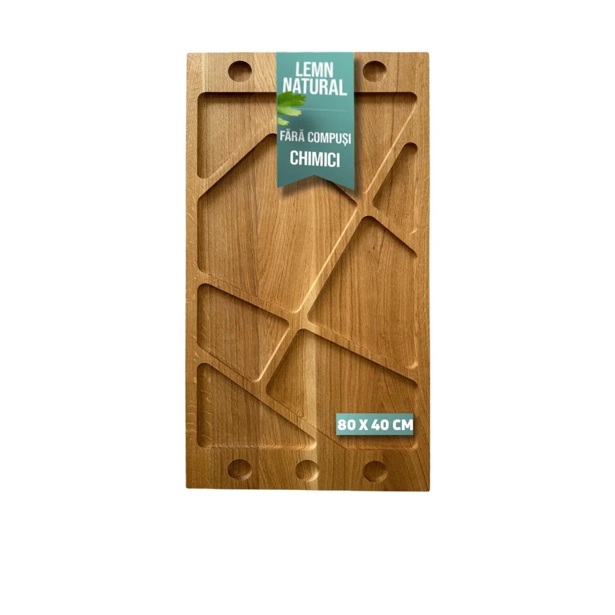 Duża patera z drewna dębowego do grilla i przystawek – 80×40 cm - Reelken Polska