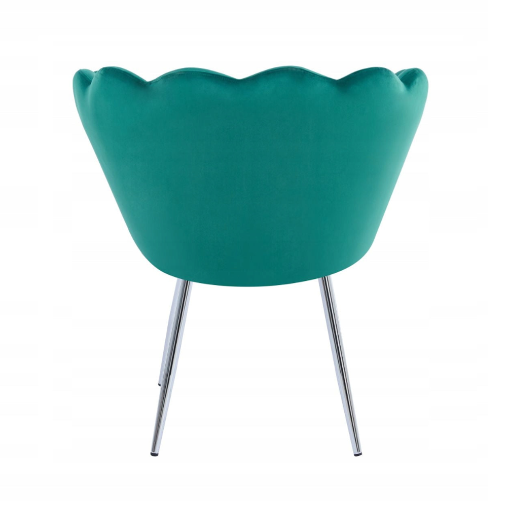 Fotel tapicerowany welurowy Monte 77 cm – Zielony velvet, srebrny chrom