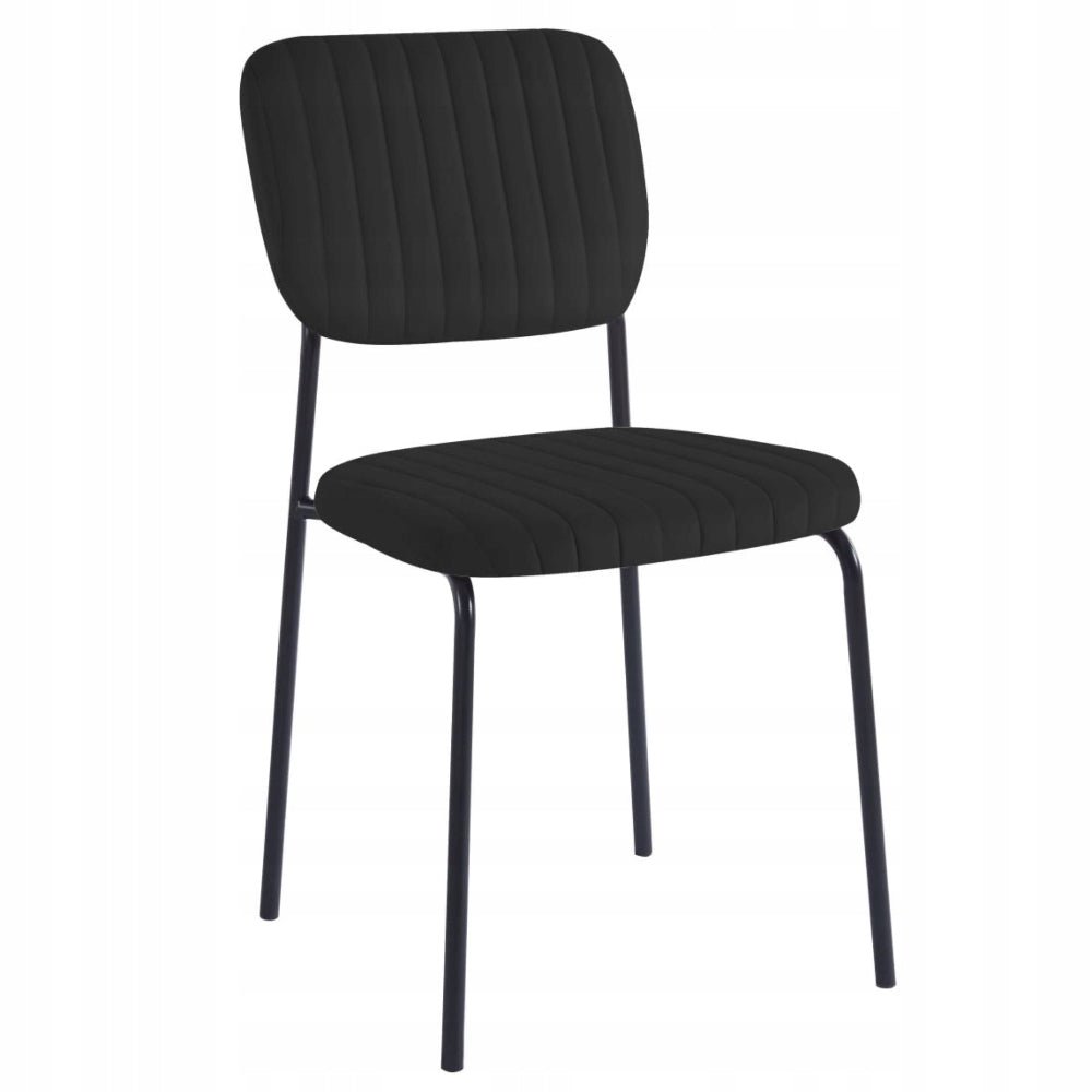 Krzesło jadalniane Bari 85 cm – Czarny welur, czarne nogi, minimalistyczny loft - Reelken Polska