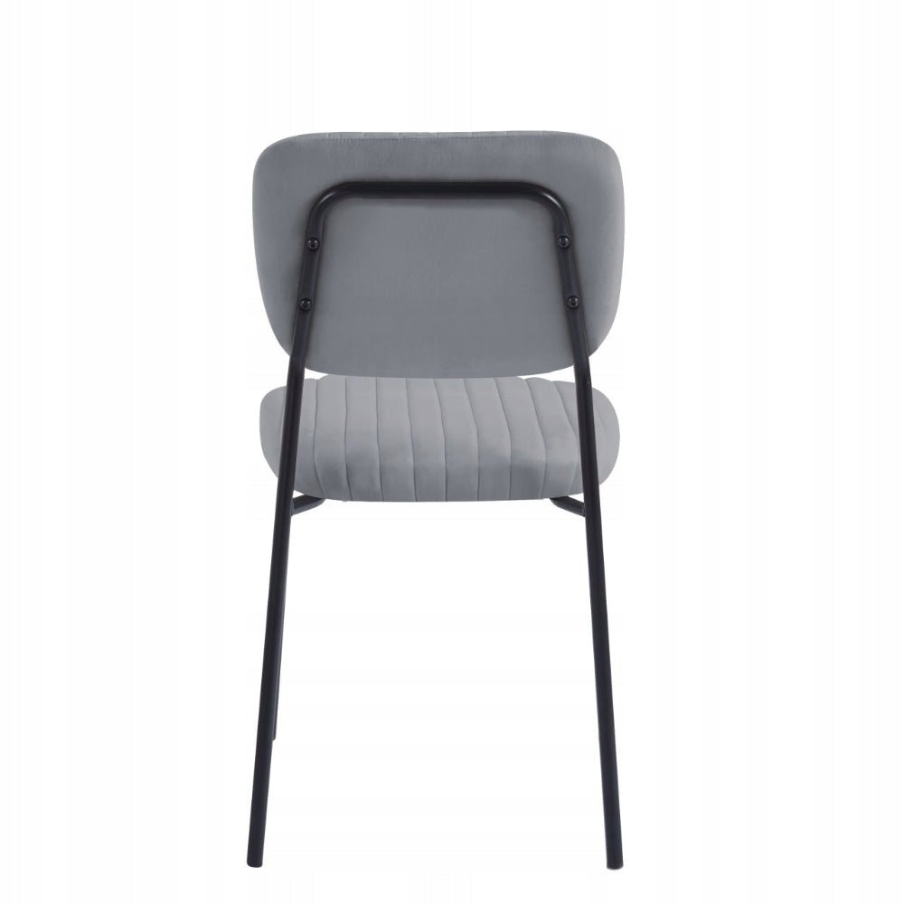Krzesło jadalniane Bari 85 cm – Szary welur, czarne nogi, minimalistyczny loft - Reelken Polska