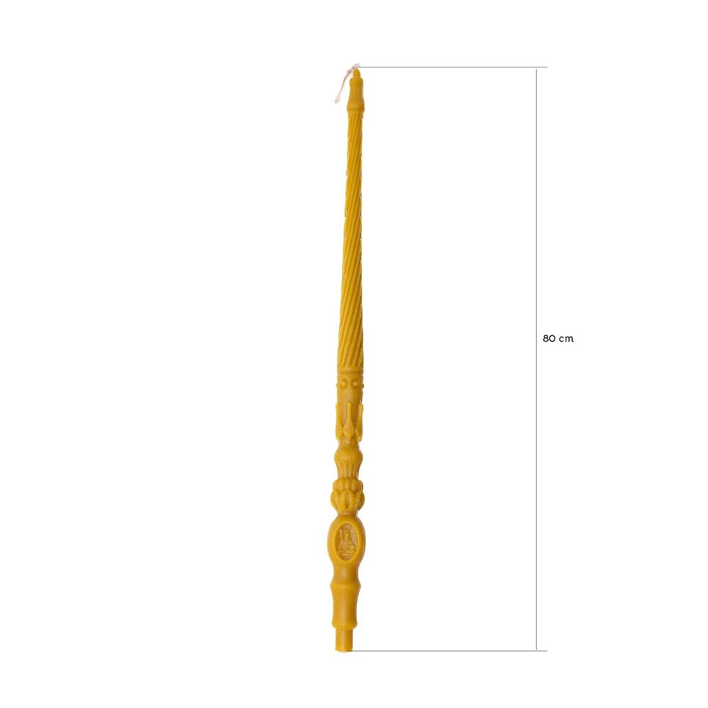 Lumanare pentru noaptea de inviere Ceara Naturala cu Sfantul Andrei 80 cm - Reelken