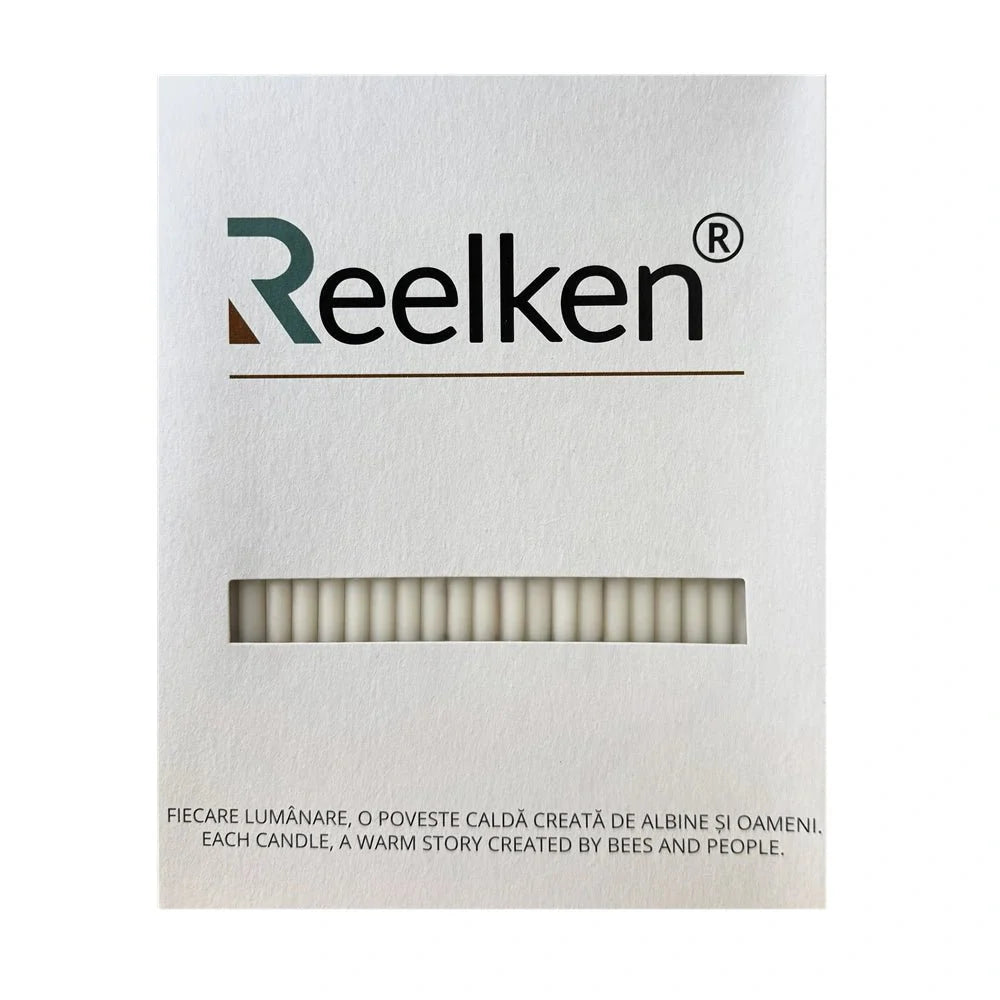 Lumanari decorative din ceara naturala culoare alba Nr. 80 – set 50 bucati - Reelken
