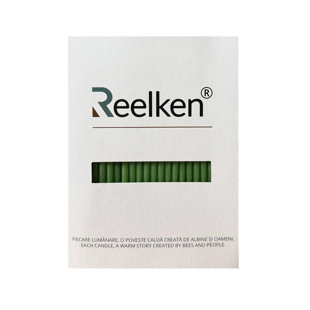 Lumanari decorative din ceara naturala culoare verde Nr. 140 – set 50 bucati - Reelken