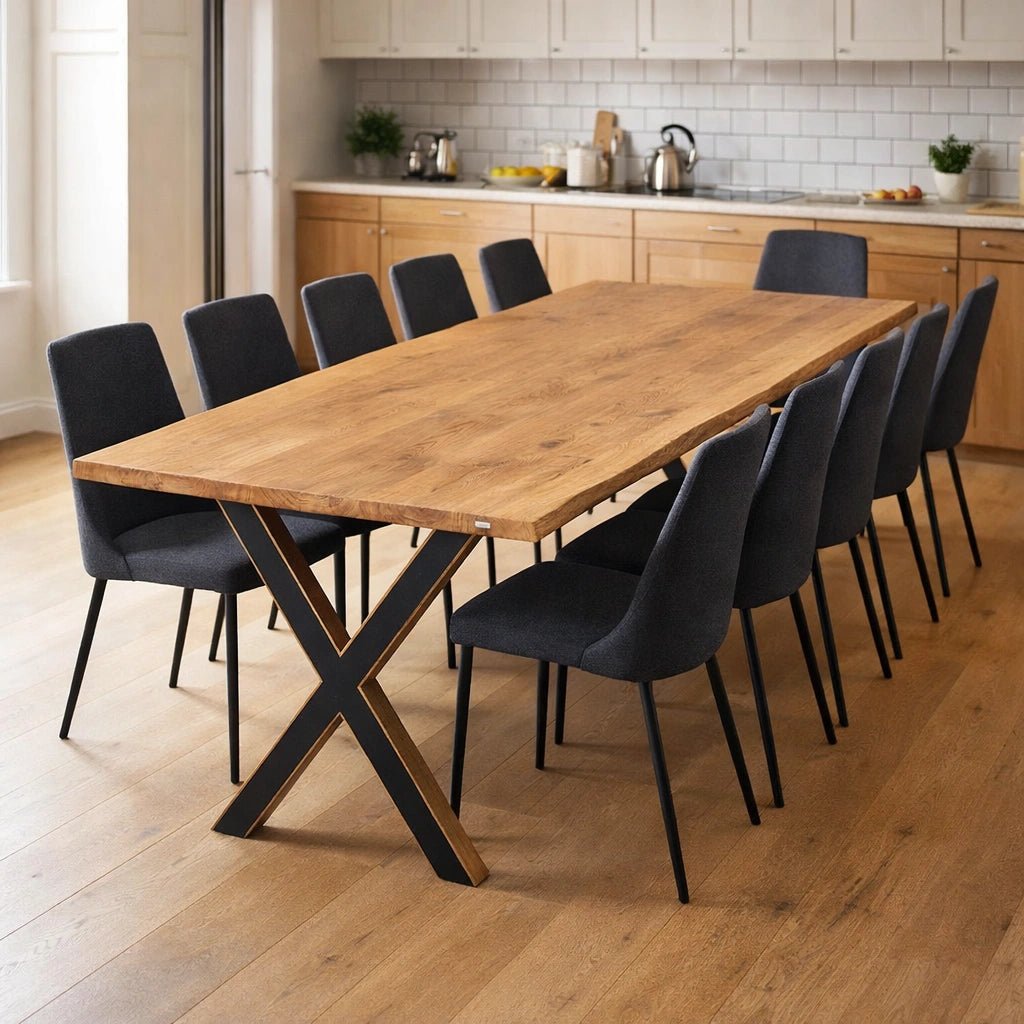 Masa din stejar model rustic - 10 persoane -220x100x4cm - Reelken