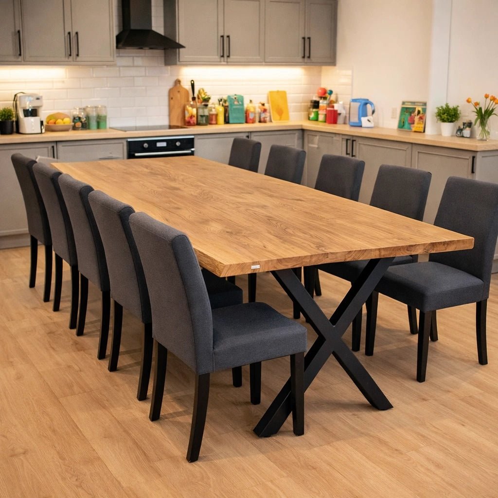 Masa din stejar model rustic - 10 persoane -220x100x4cm - Reelken