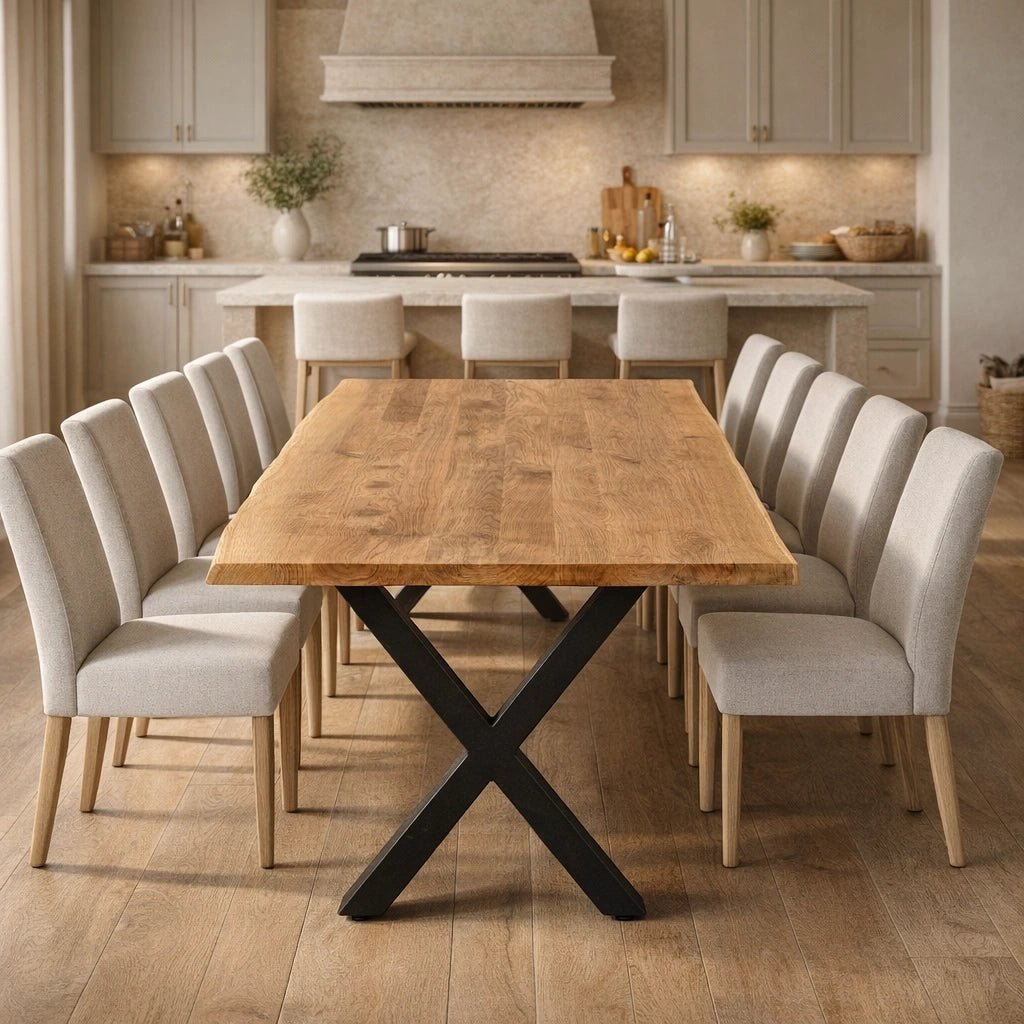 Masa din stejar model rustic - 10 persoane -240x100x4cm - Reelken