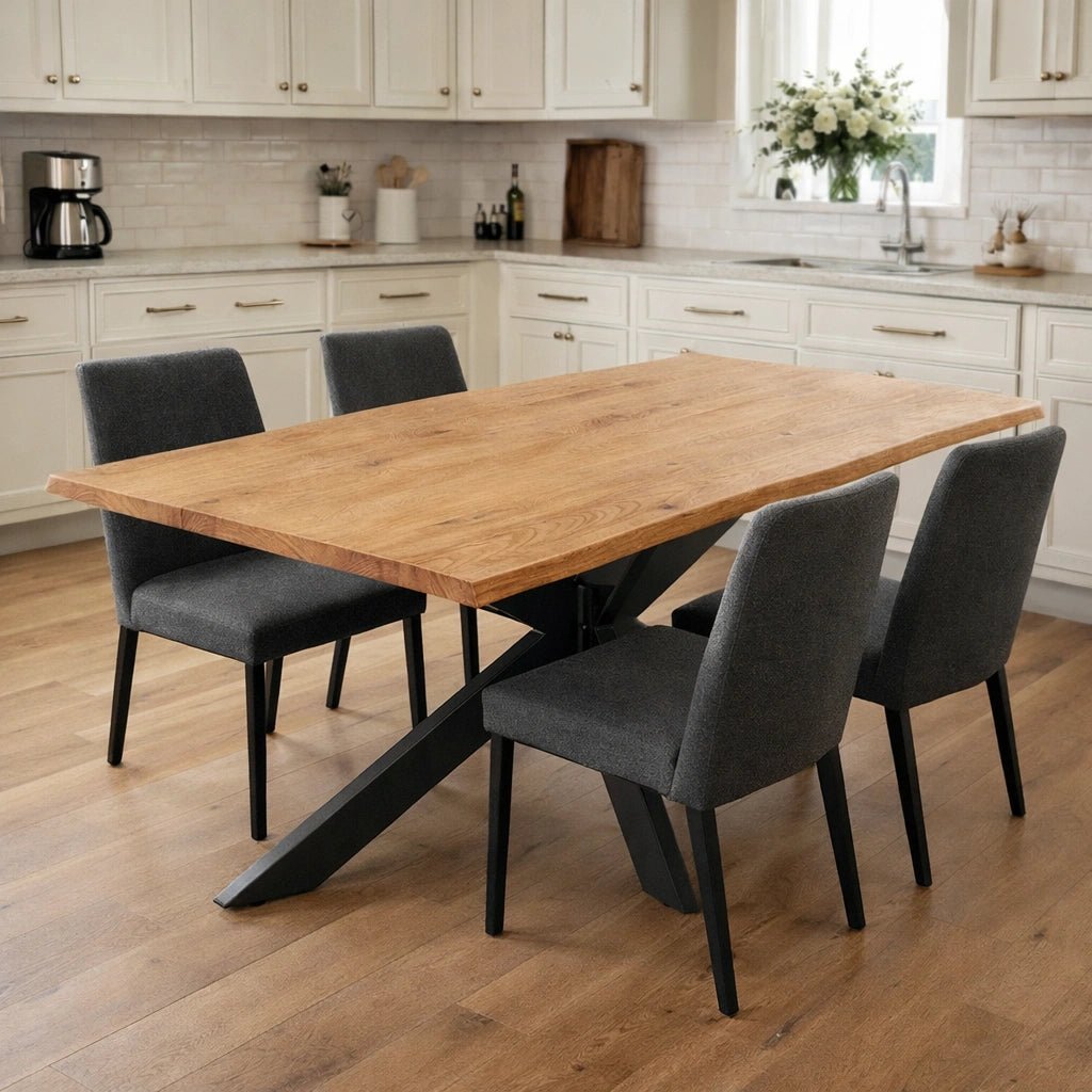 Masa din stejar model rustic - 4 persoane -120x70x4 - Reelken