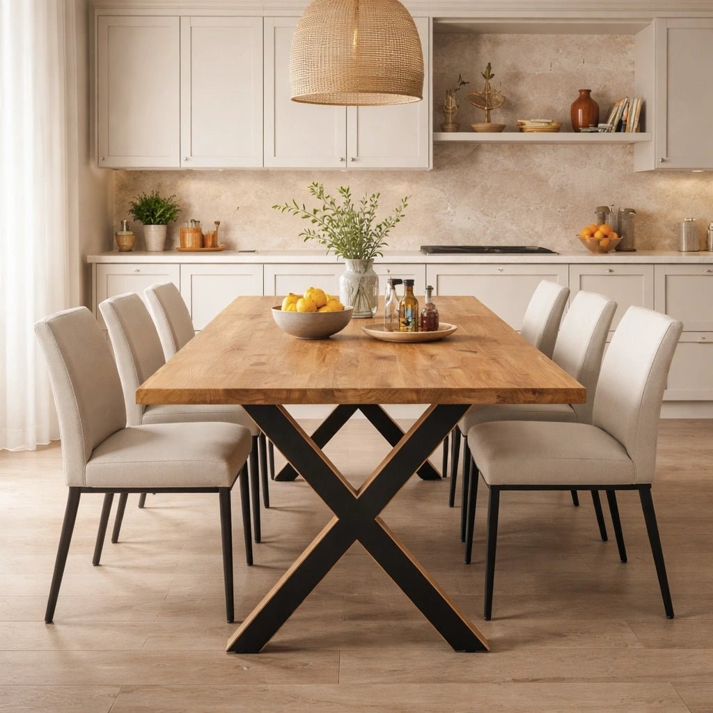 Masa din stejar model rustic - 6 persoane -160x80x4 - Reelken