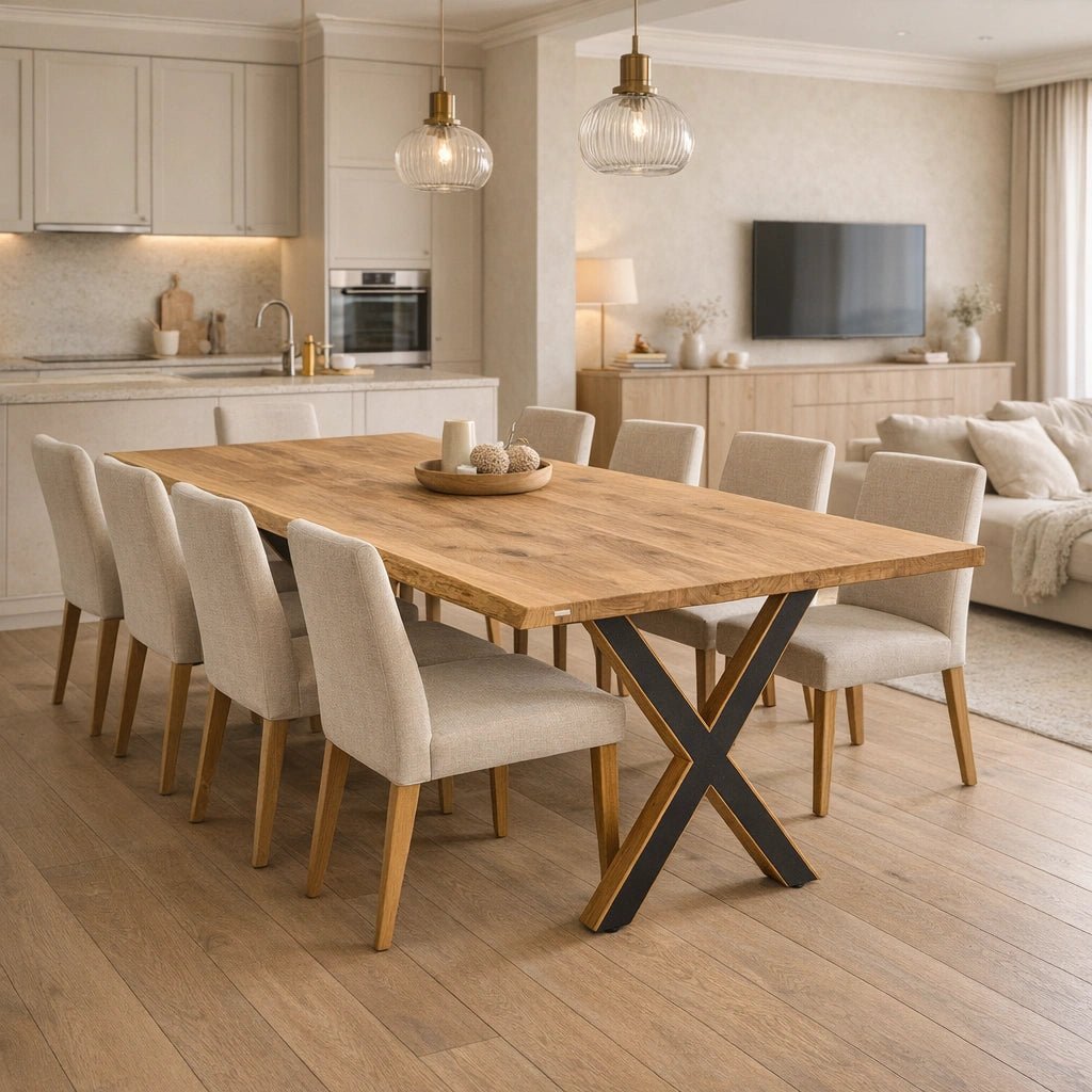 Masa din stejar model rustic - 8 persoane -200x100x4cm - Reelken