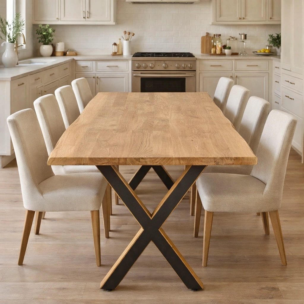 Masa din stejar model rustic - 8 persoane -200x100x4cm - Reelken