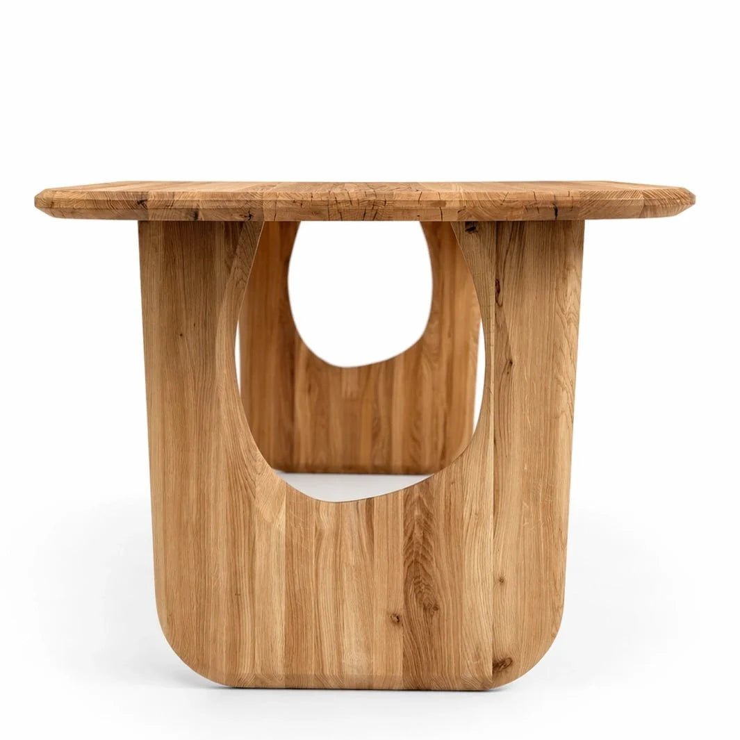 Owalny stół dębowy Dune z litego drewna 180x85x4 cm - Reelken Polska