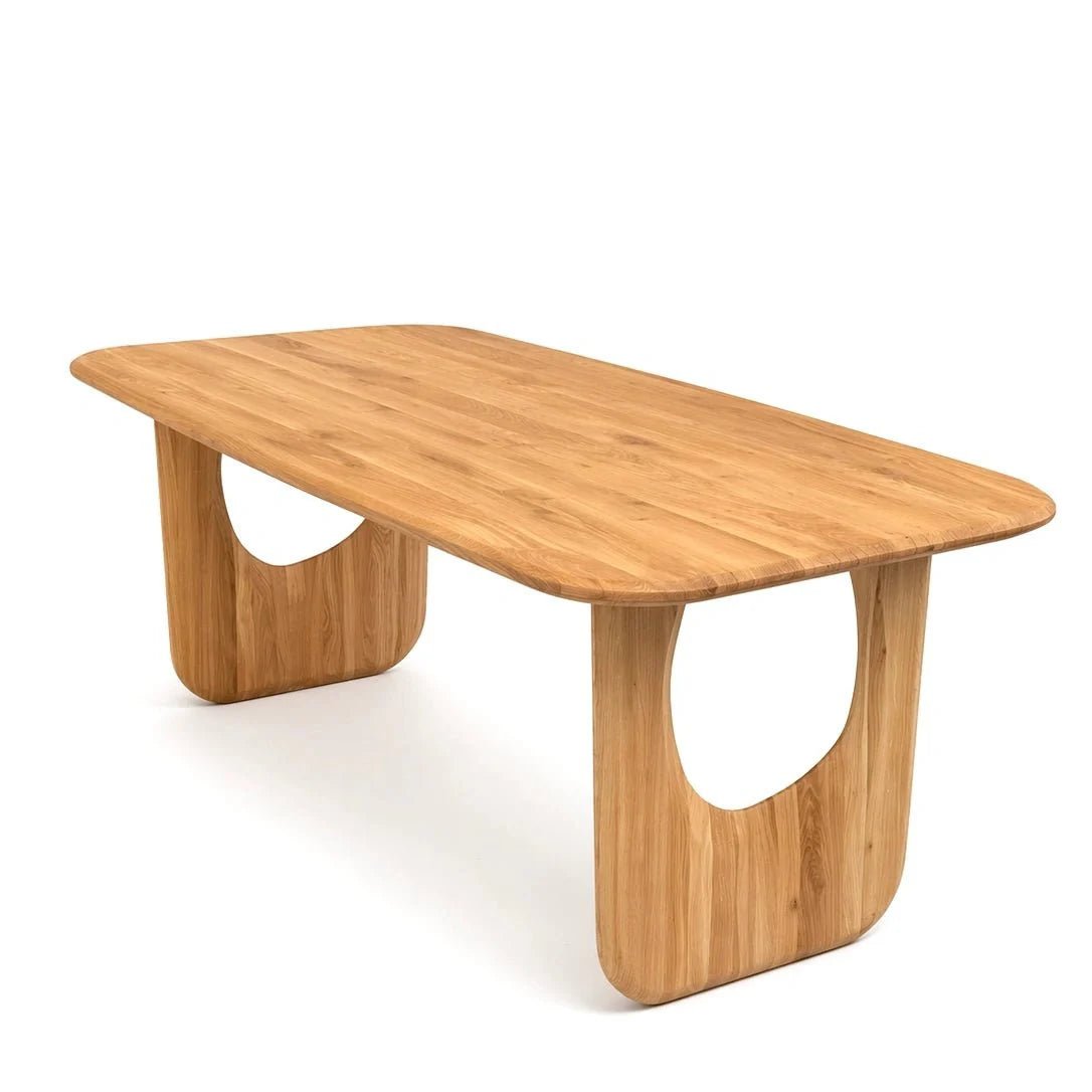 Owalny stół dębowy Dune z litego drewna 200x100x4 cm - Reelken Polska