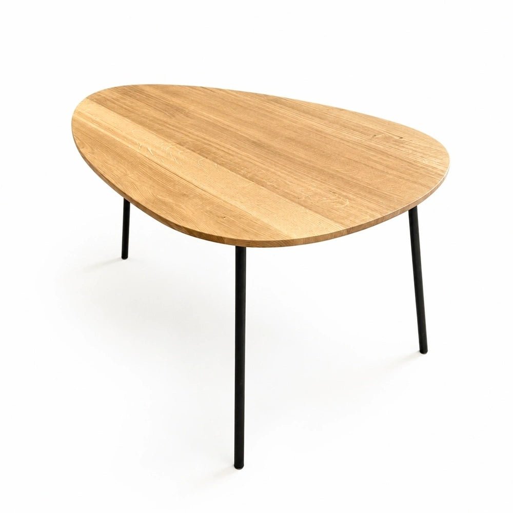 Owalny stolik kawowy z litego drewna dębowego – 59,5x80x2,6 cm - Reelken Polska