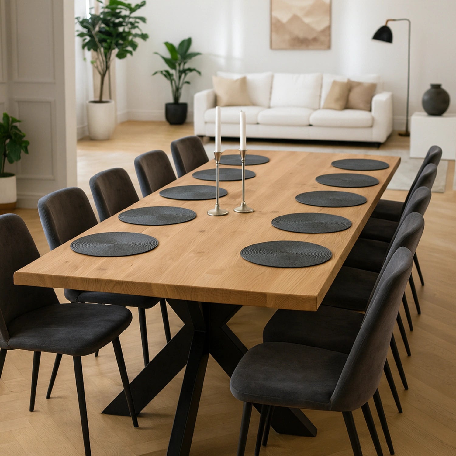 Blat de masa din stejar model clasic - 10 persoane -220x100x4cm