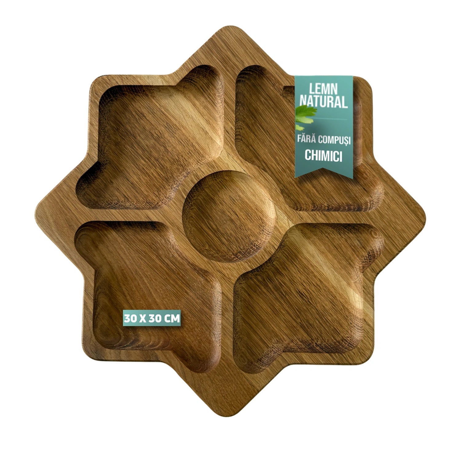 Platou servire aperitive in forma de stea – 30x30 cm