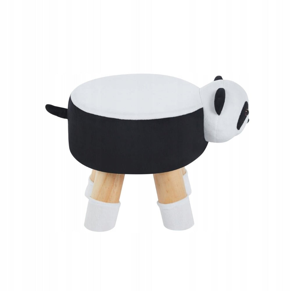 Pluszowy puf dziecięcy Panda Miko – Czarno-biały (30x30x30 cm) - Reelken Polska