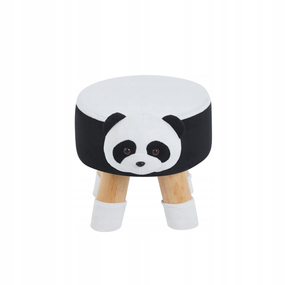 Pluszowy puf dziecięcy Panda Miko – Czarno-biały (30x30x30 cm) - Reelken Polska