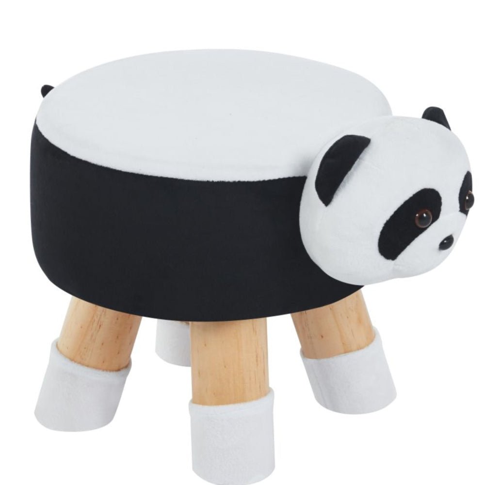 Pluszowy puf dziecięcy Panda Miko – Czarno-biały (30x30x30 cm) - Reelken Polska