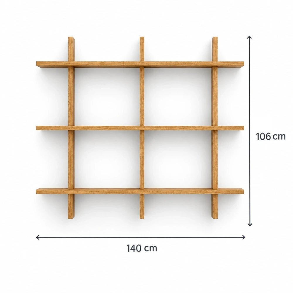 Półka ścienna Matrix z litego drewna dębowego – 140×106×2 cm - Reelken Polska
