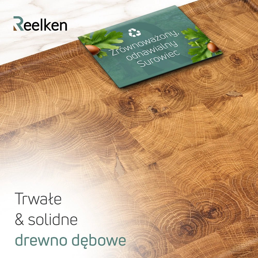 Profesjonalna dębowa deska do krojenia 30x40x4 cm - Reelken Polska