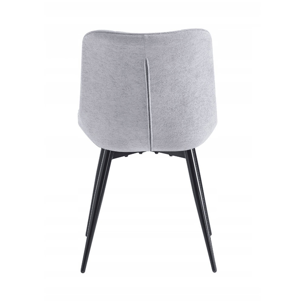 Scaun tapitat tip fotoliu, catifea gri, picioare metalice negre, confortabil pentru living si dining, 83 cm - Reelken Polska