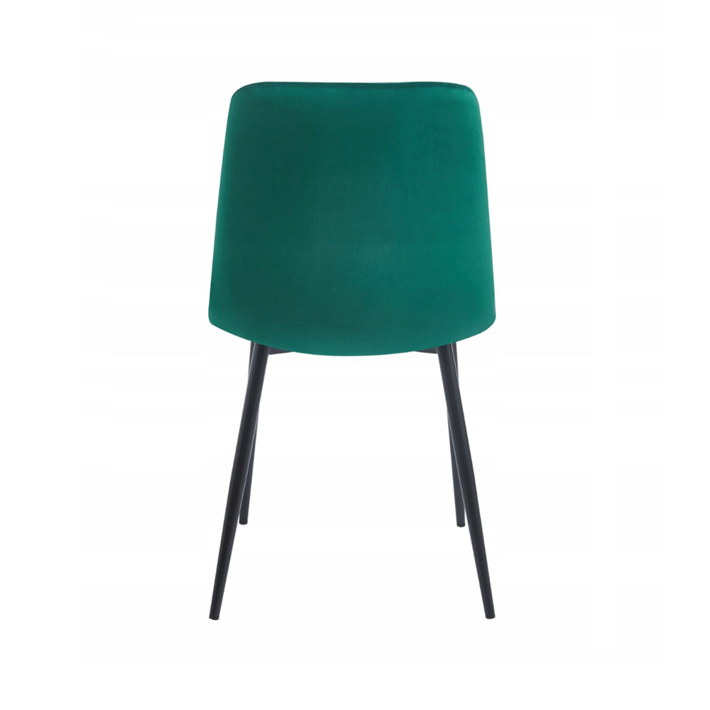 Krzesło pikowane Palermo 87 cm – Zielony welur, czarne nogi, glamour
