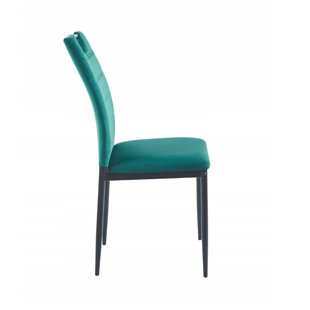 Krzesło z uchwytem Catania 92 cm – Zielony welur, czarne nogi, loft