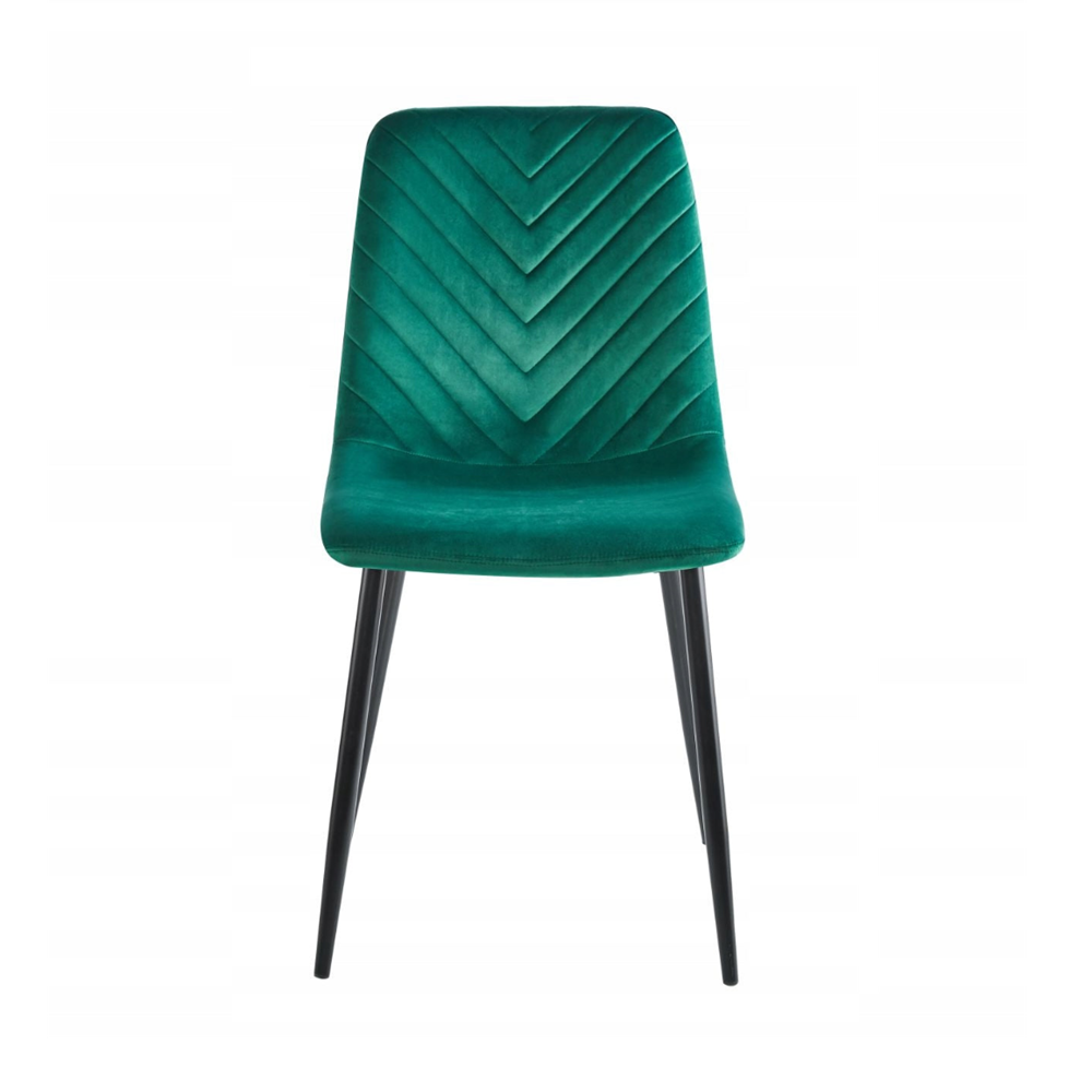 Krzesło pikowane Palermo 87 cm – Zielony welur, czarne nogi, loft