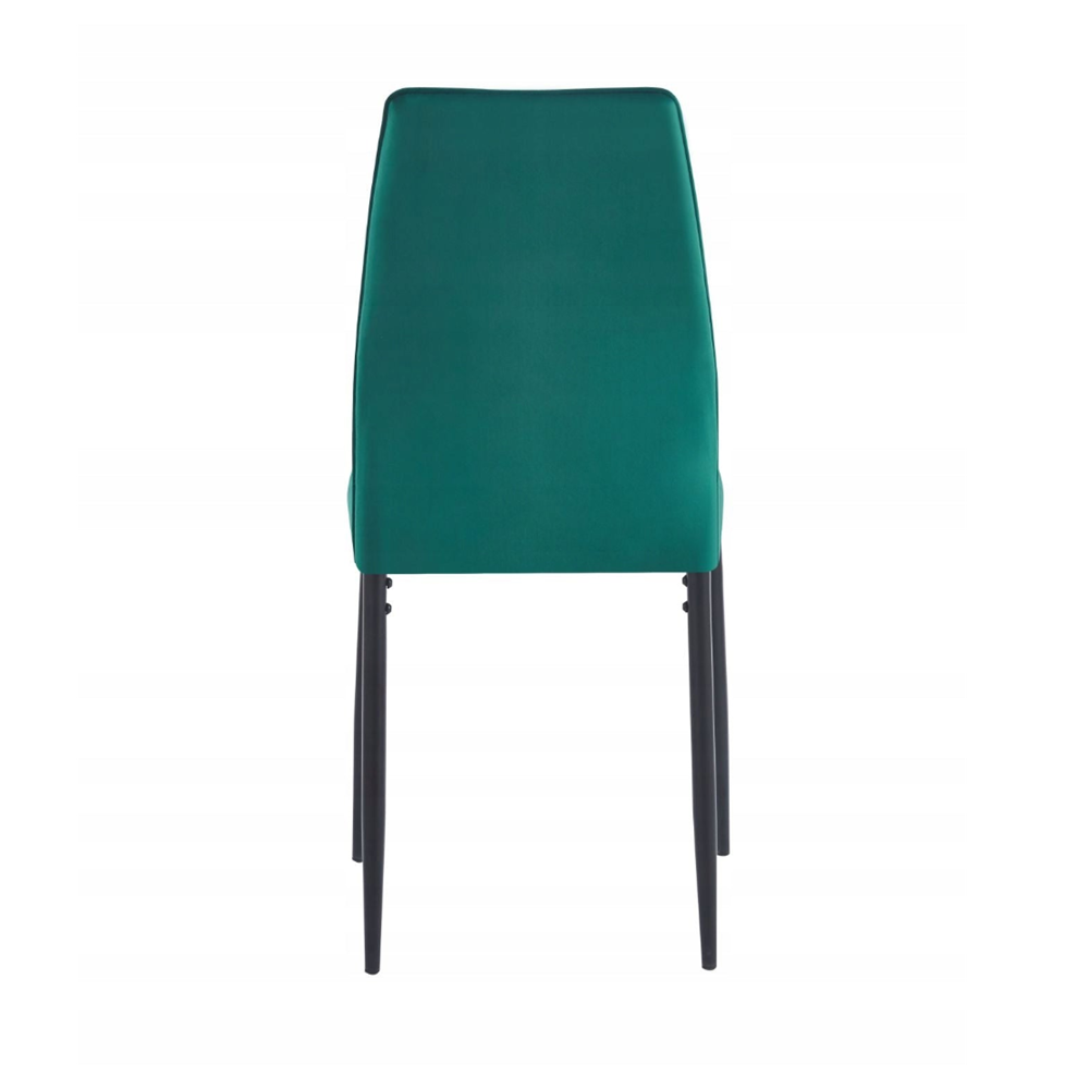 Krzesło tapicerowane Catania 92 cm – Zielony welur, czarne nogi, glamour