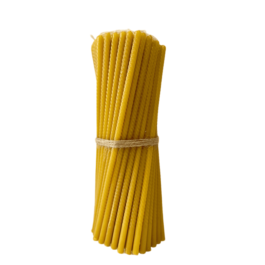 Świece skręcane z naturalnego wosku pszczelego – zestaw 102 szt., 30 cm | Świece sakralne - Reelken Polska