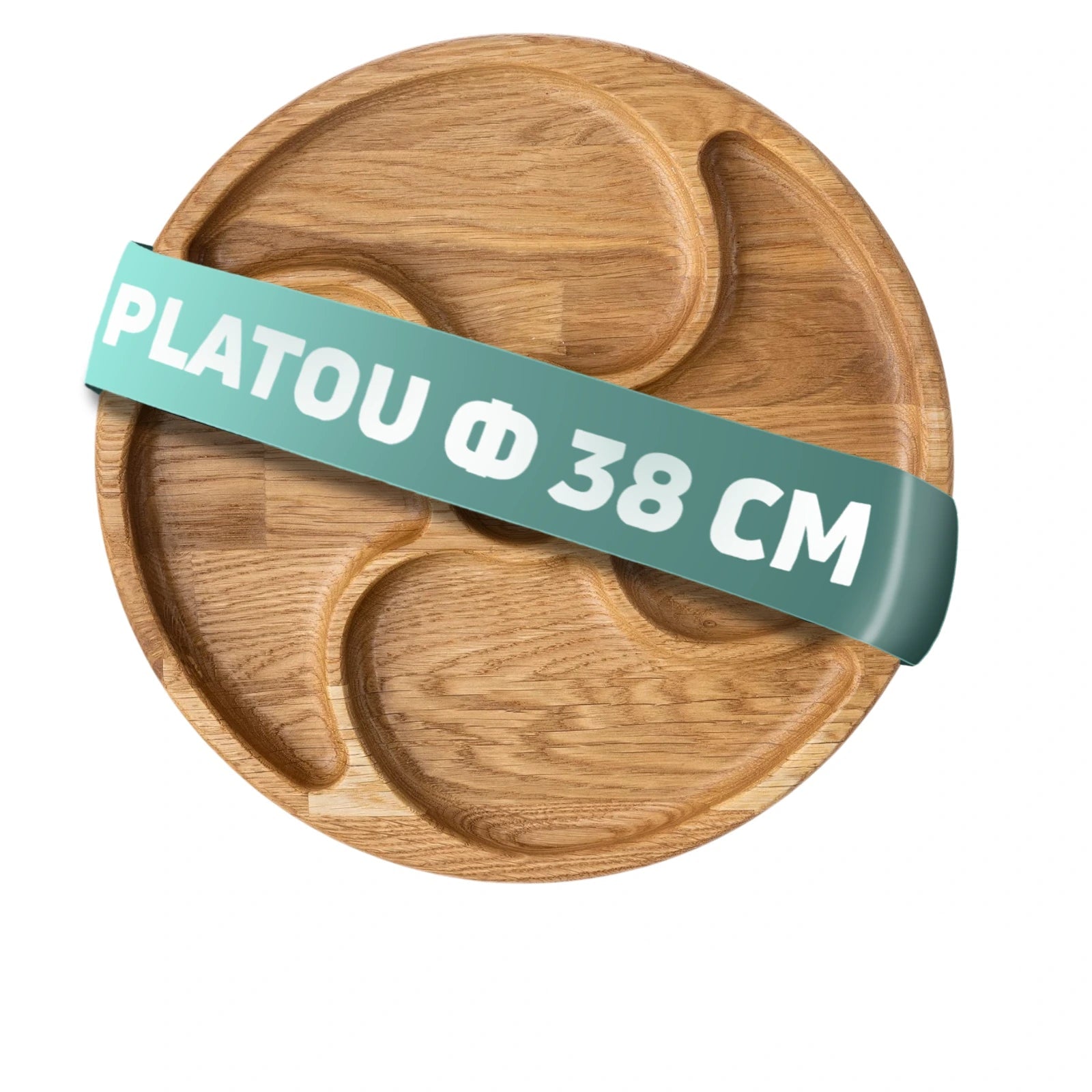 Platou pentru servire din lemn cu diametrul de 38 cm