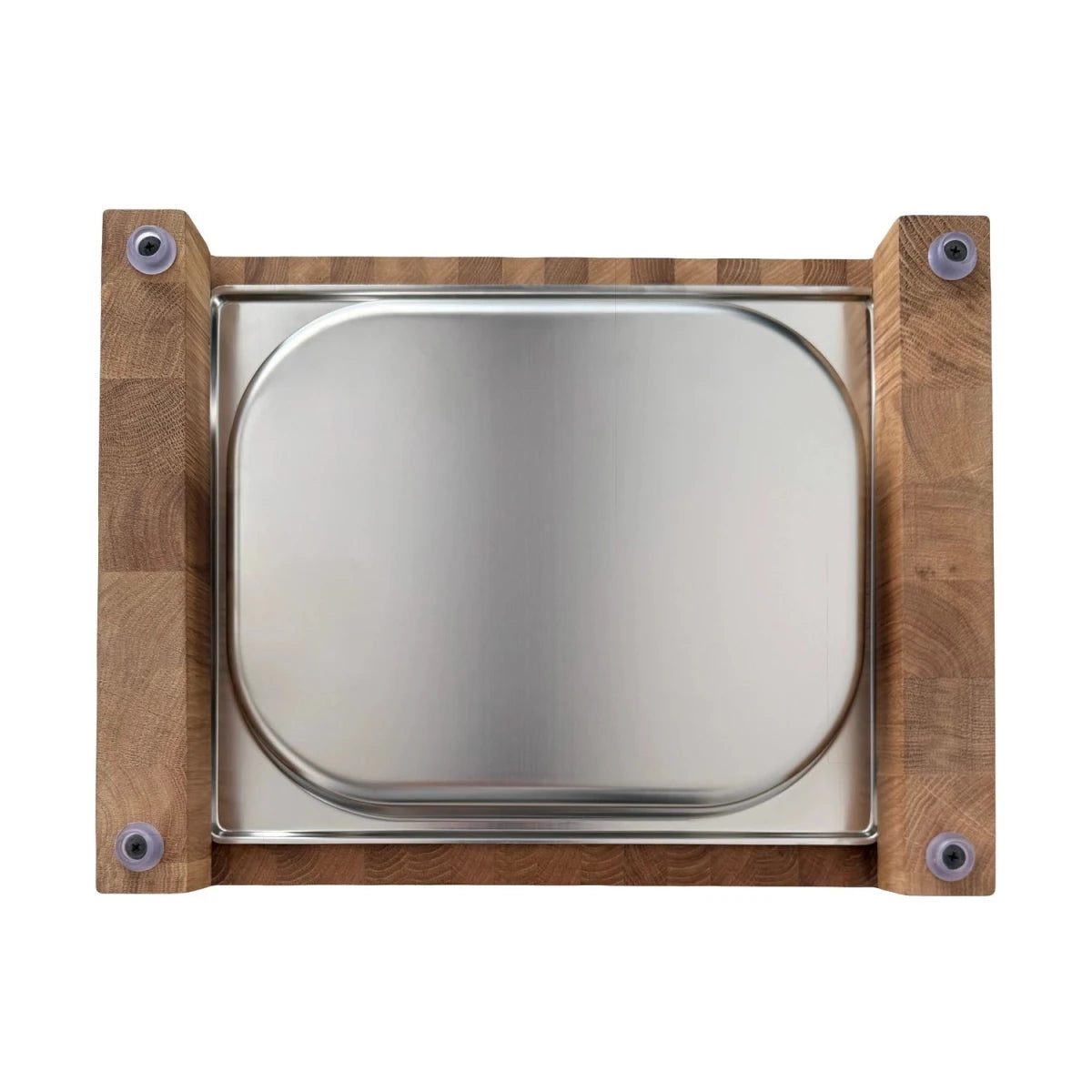 Tocator din lemn de stejar cu tava gastro din inox - Reelken