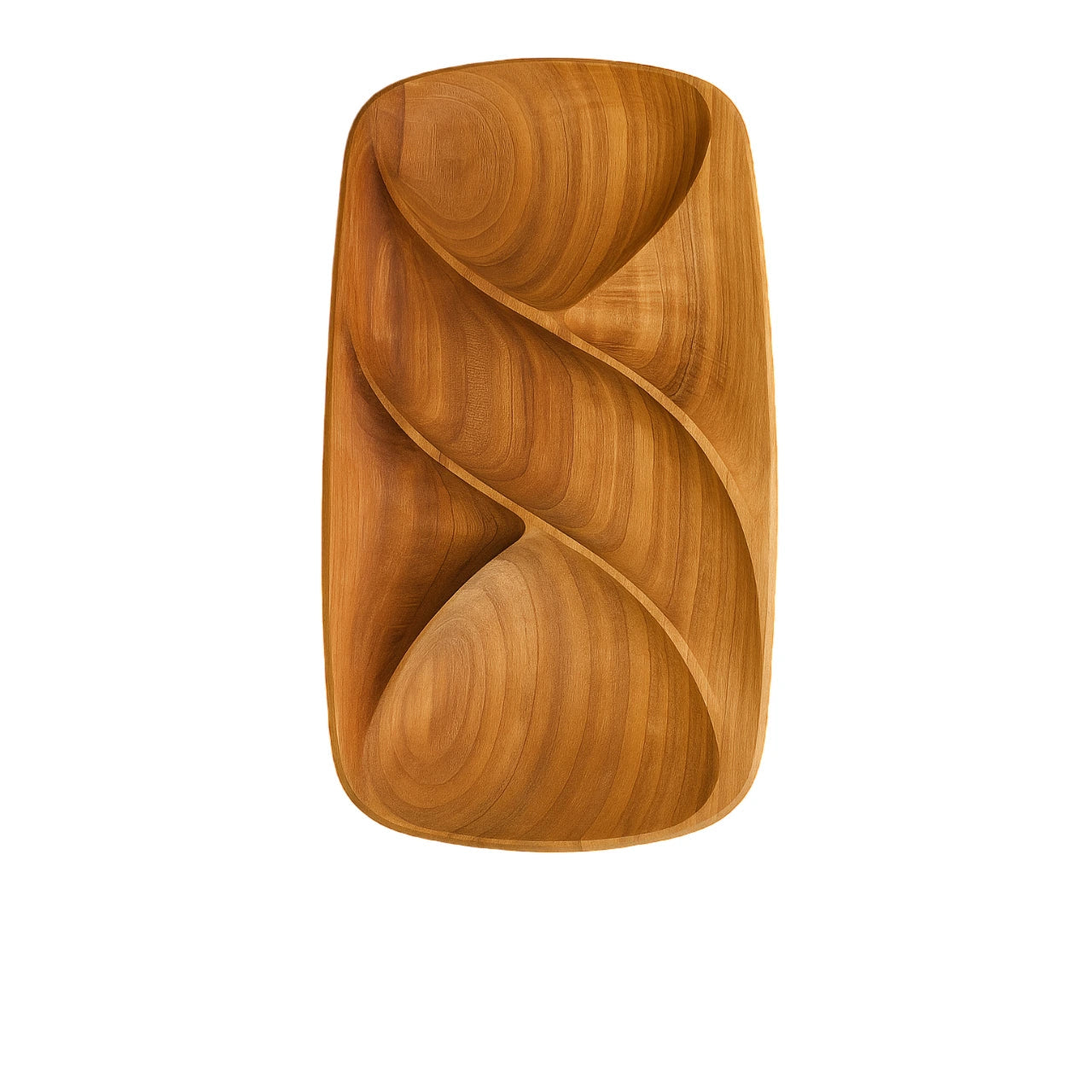 Platou servire din lemn forma dreptunghiulara cu 5 compartimente