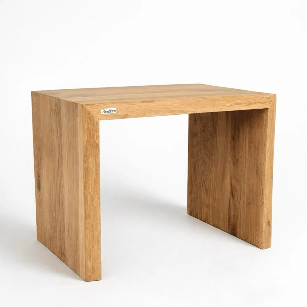 Dębowa ławka monolit 100x45x40 cm – Krawędź naturalna (Live Edge) Premium
