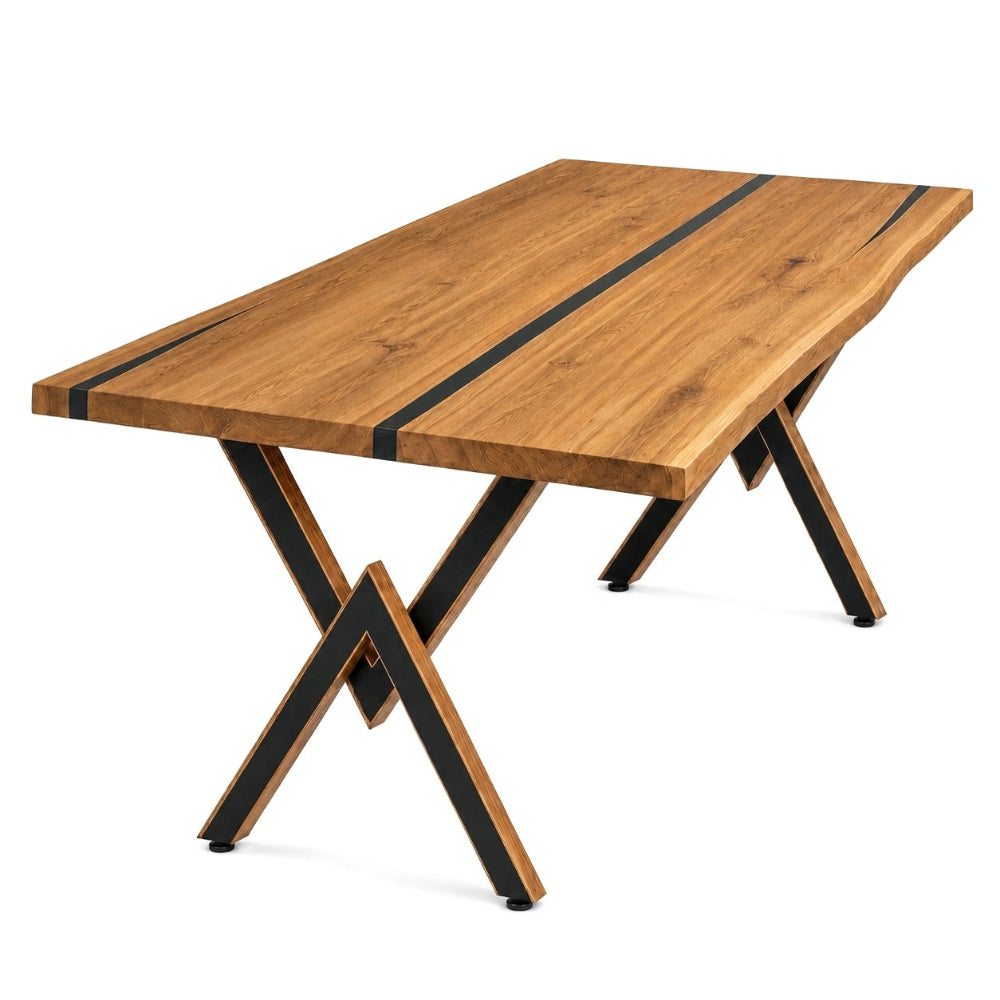 Stół z litego dębu rustykalny 300×100 cm – Stół do jadalni dla 14 osób | Reelken