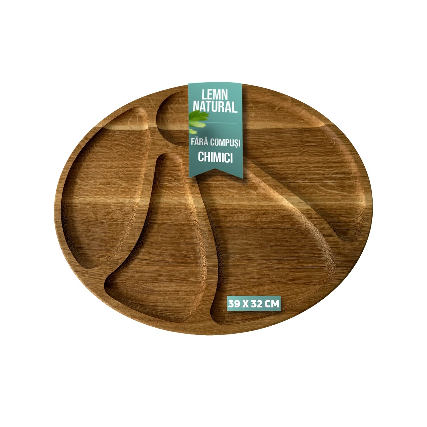 Drewniany półmisek do serwowania orzeszków z 5 przegrodami - Reelken