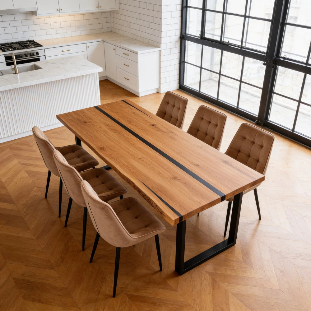 Stół z litego dębu rustykalny 300×100 cm – Stół do jadalni dla 14 osób | Reelken