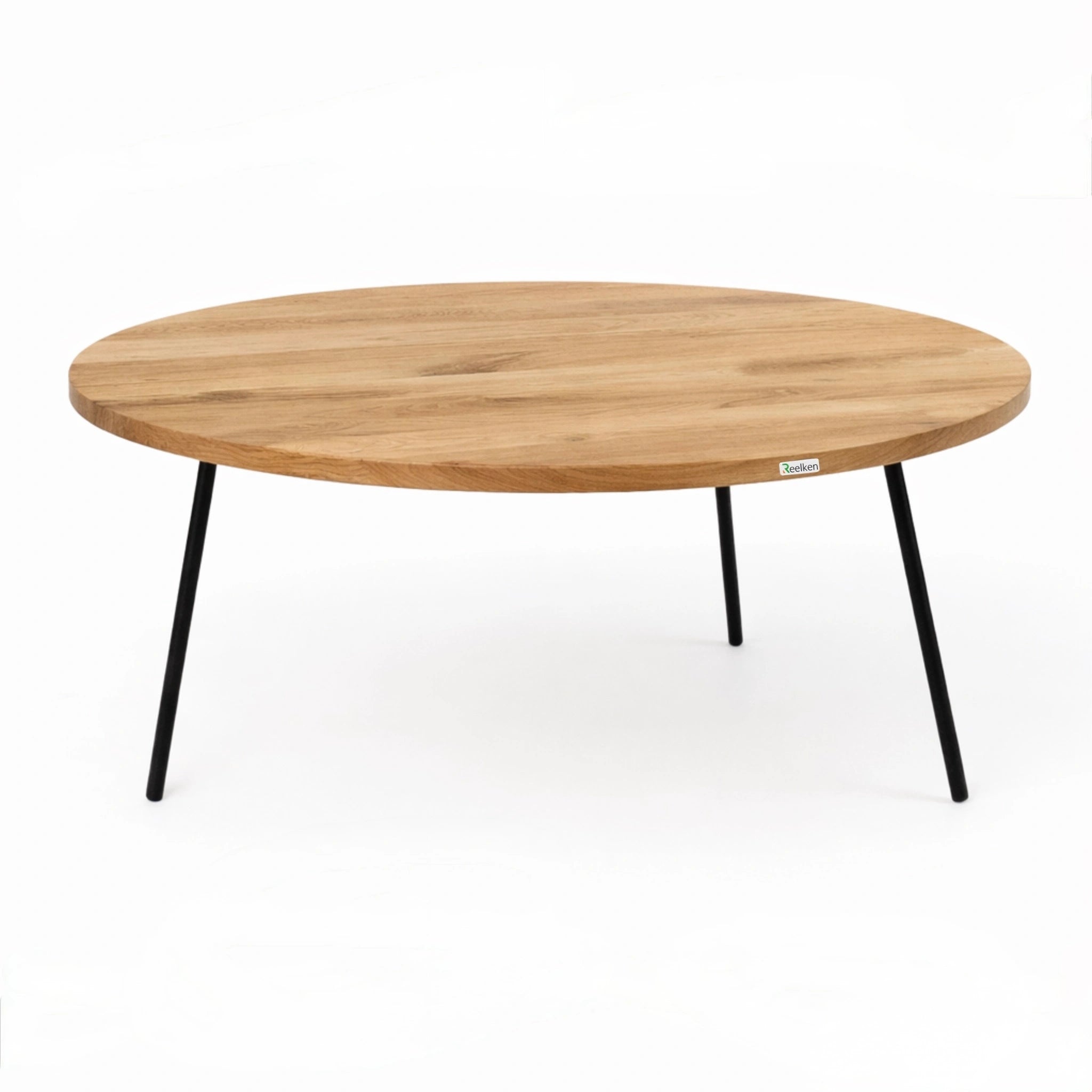 Okrągły stolik kawowy z litego dębu, średnica 90 cm – elegancki, przestronny, szybki montaż