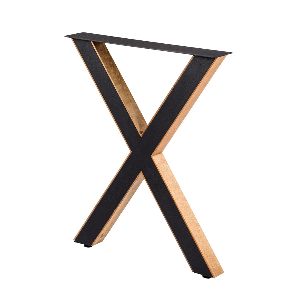 Picioare de Masa Metalice cu Lemn de Stejar - X2