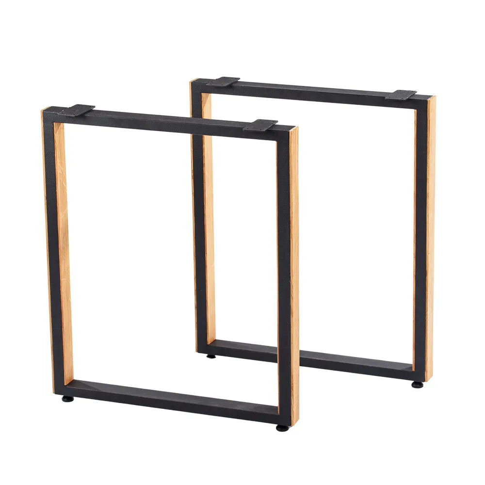 Picioare de Masa Metalice cu Lemn de Stejar - U