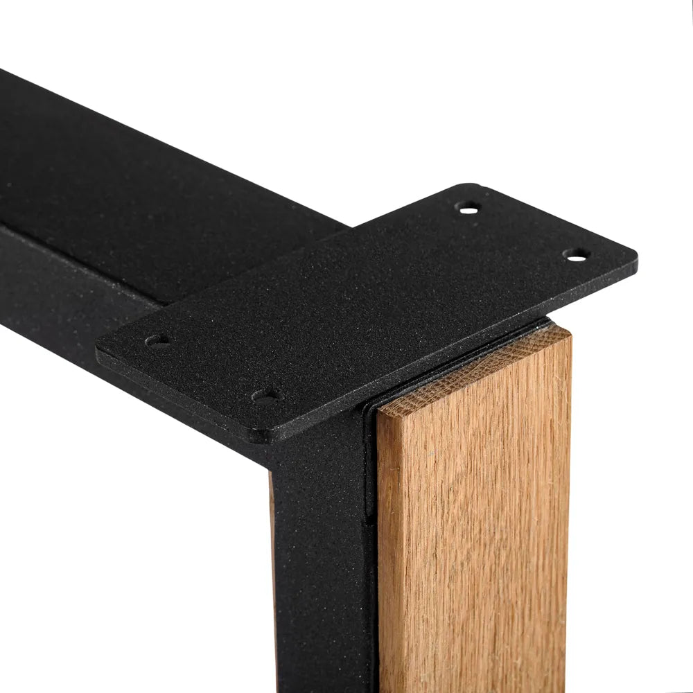 Picioare de Masa Metalice cu Lemn de Stejar - W