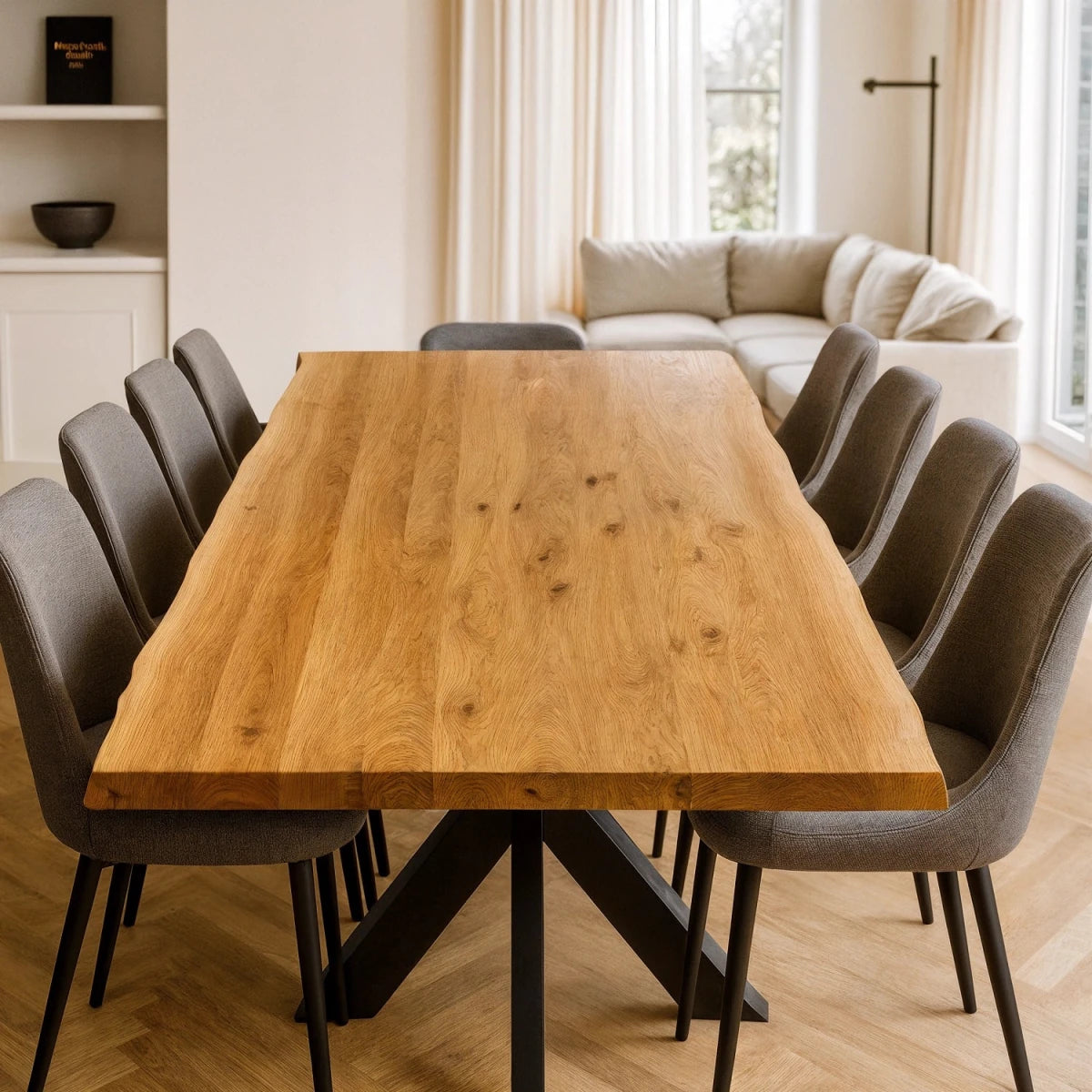 Blat de masa din stejar model rustic - 10 persoane -220x100x4cm - Reelken