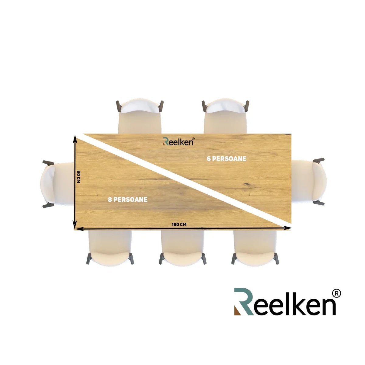 Blat dębowy rustykalny z litego drewna 180x85 cm – Grubość 4 cm - Reelken Polska