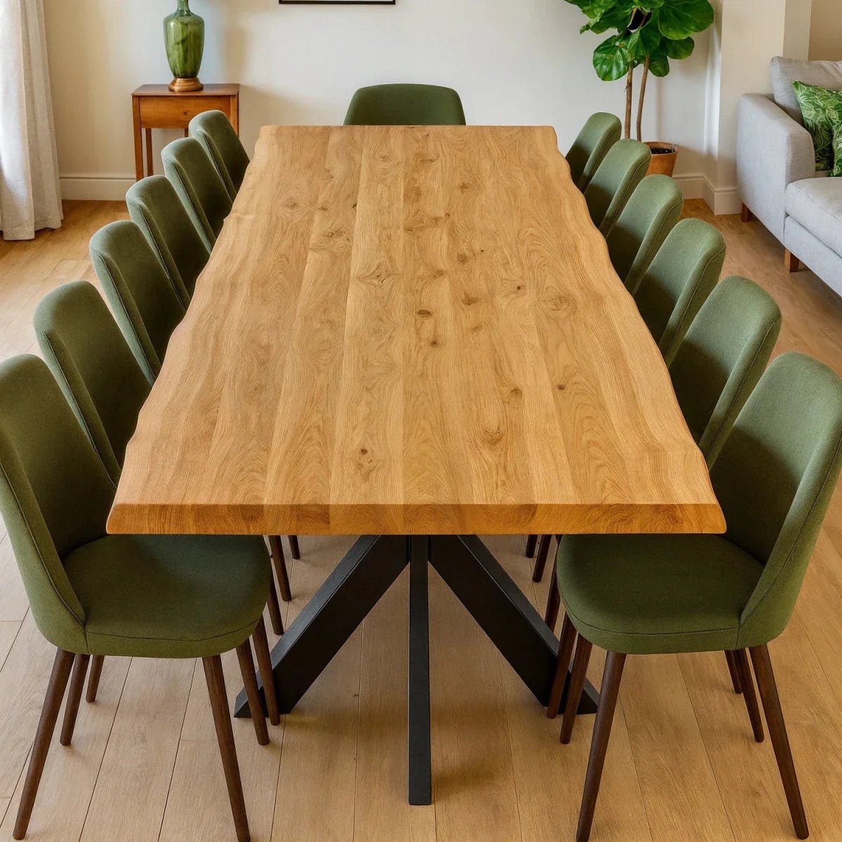 Blat dębowy rustykalny z litego drewna 240x100 cm – Grubość 4 cm - Reelken Polska
