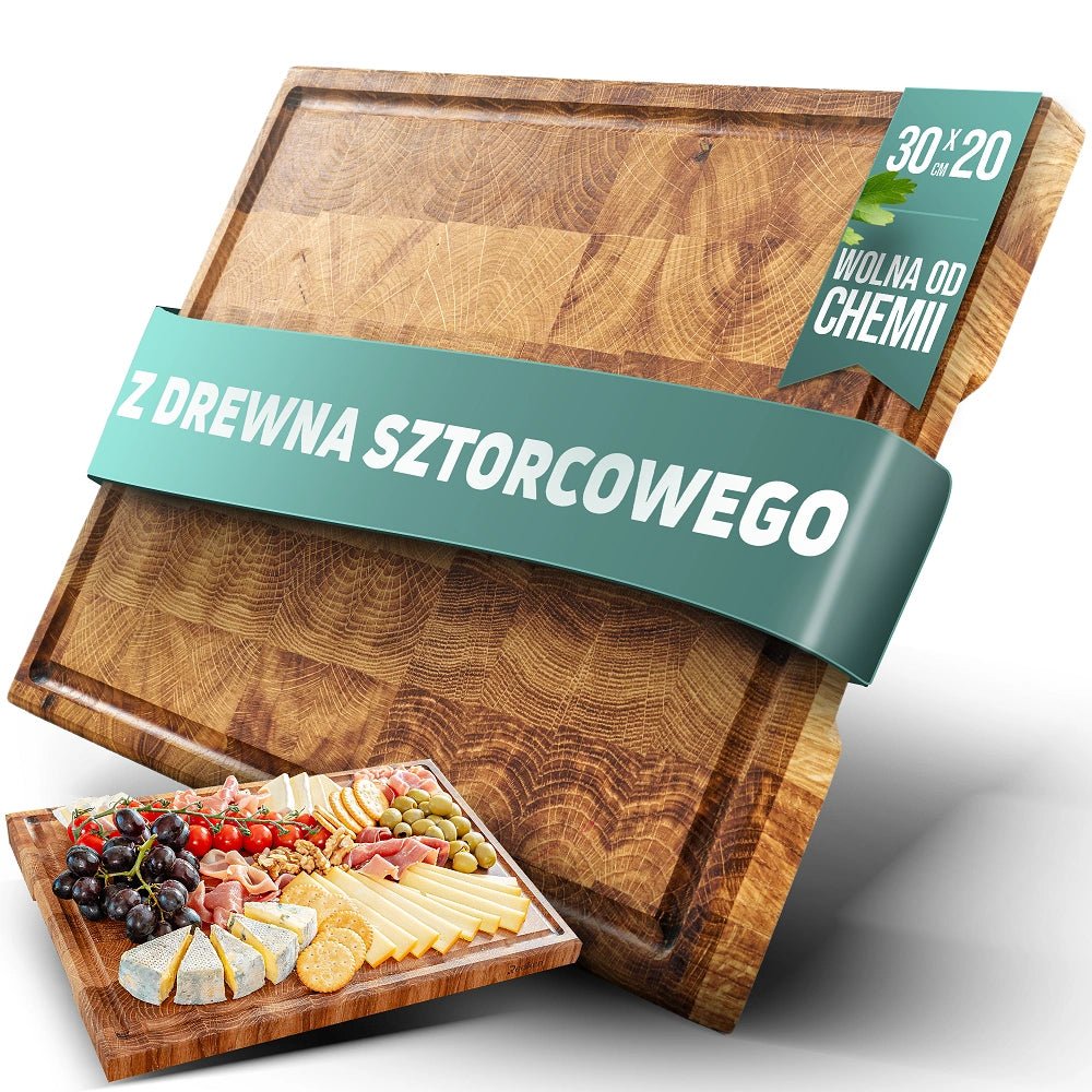 Dębowa deska do krojenia Premium 30x20x2,5 cm - Reelken Polska