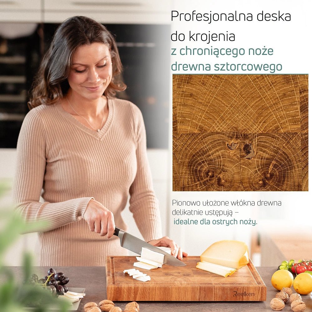 Dębowa deska do krojenia Premium 30x40x2,5 cm - Reelken Polska