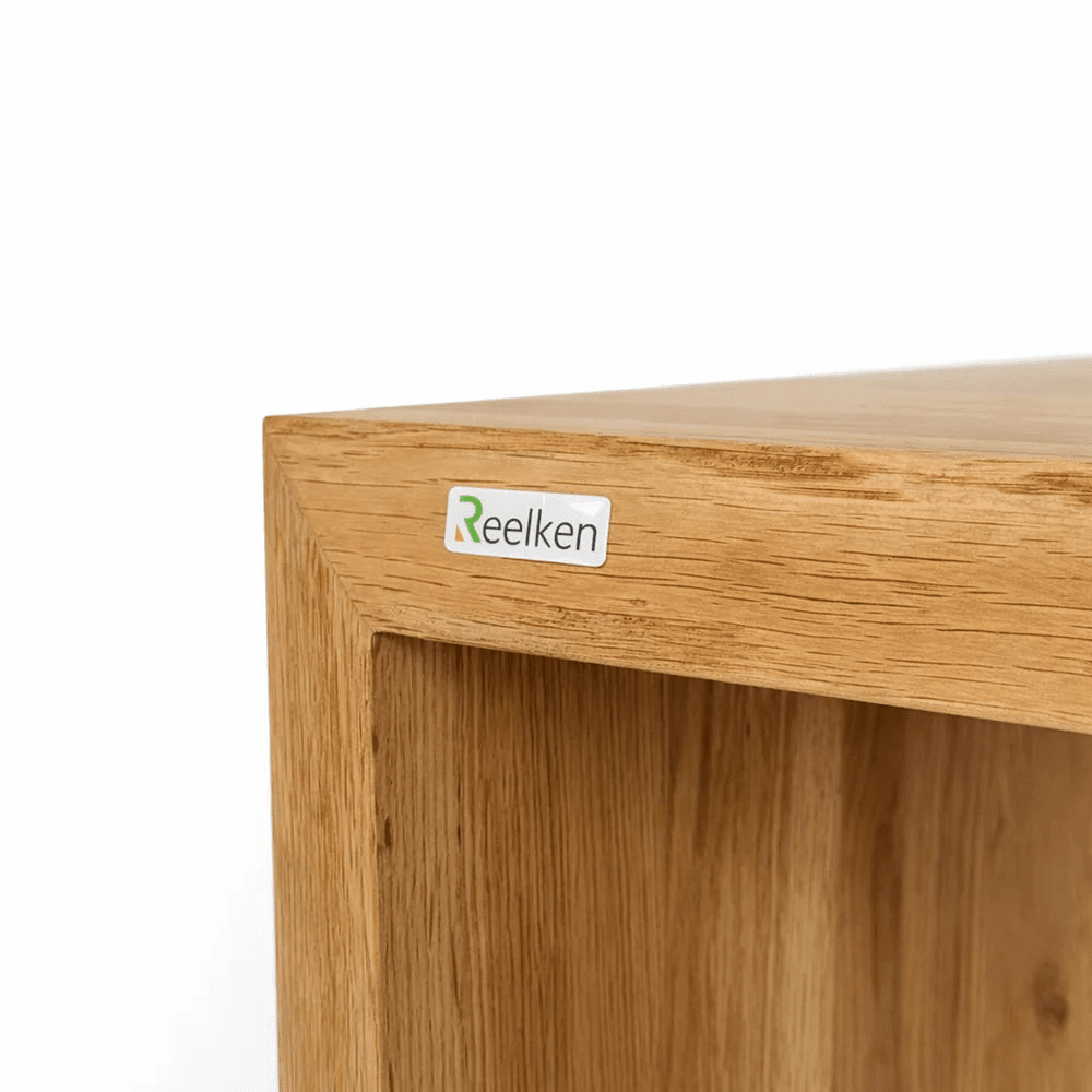 Dębowa ławka 140x45x40 cm – Krawędź naturalna (Live Edge) Premium - Reelken Polska