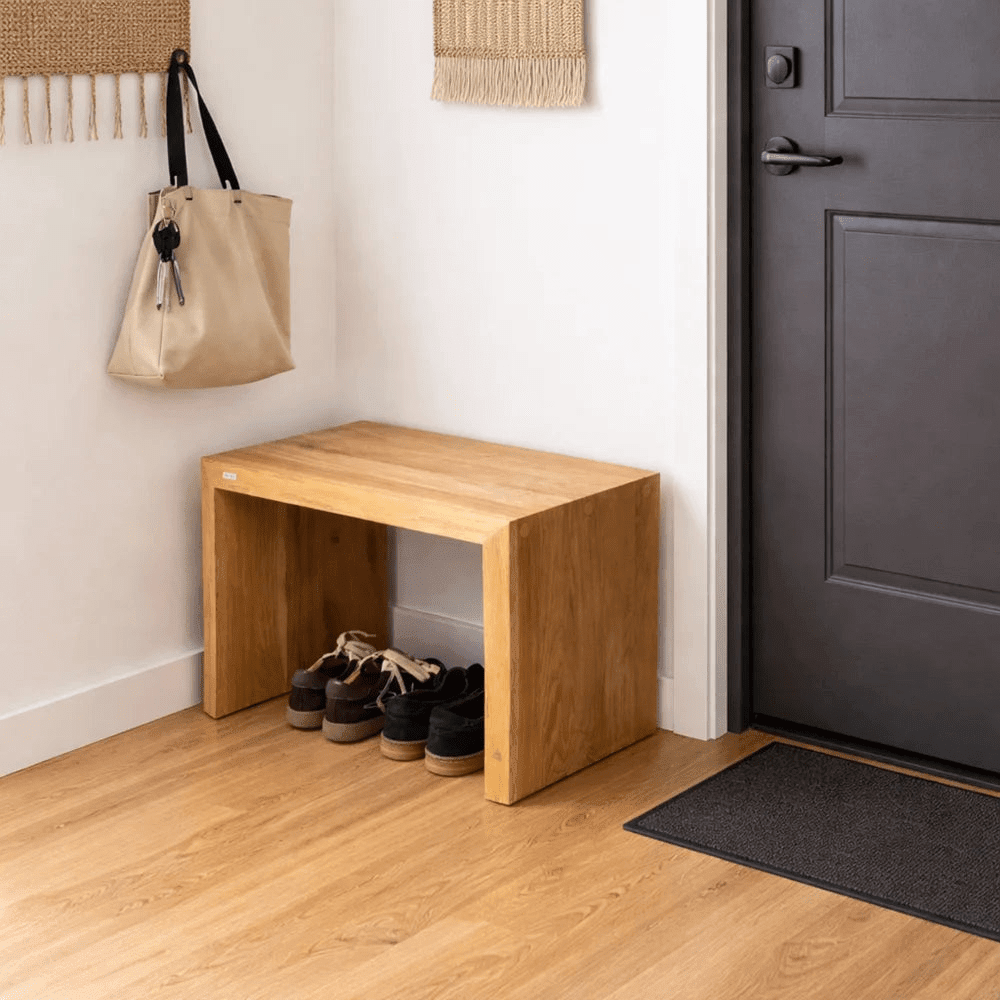 Dębowa ławka 80x45x40 cm – Krawędź naturalna (Live Edge) Premium - Reelken Polska