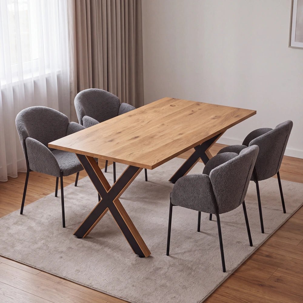 Dębowy stół klasyczny z litego drewna 140x80x2,6 cm - Reelken Polska
