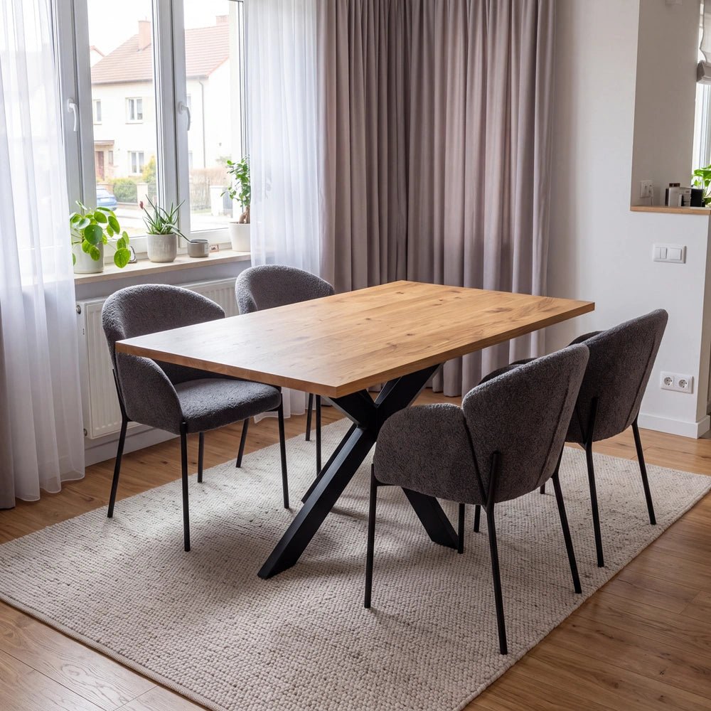 Dębowy stół klasyczny z litego drewna 140x80x2,6 cm - Reelken Polska